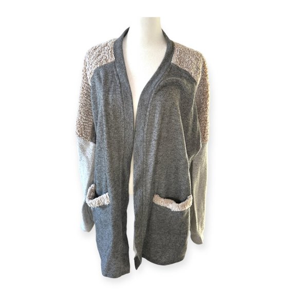 Anthropologie Sweaters - Anthropologie - Cozy Gray & Beige Colorblock Cardigan